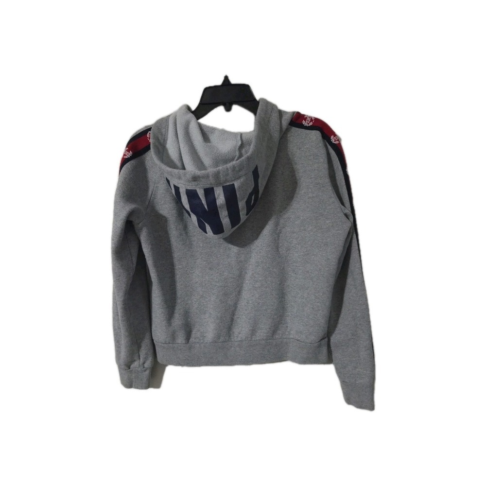 Victorias Secret PINK Gray Zip Hoodie Red Cropped, Size Small - Picture 4 of 4